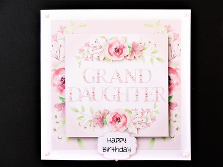 Grand Daughter - 7x7 Square Pink Florals by Valerie Spowart