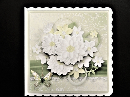 White Posy - Decoupage Card Mini Kit by Valerie Spowart