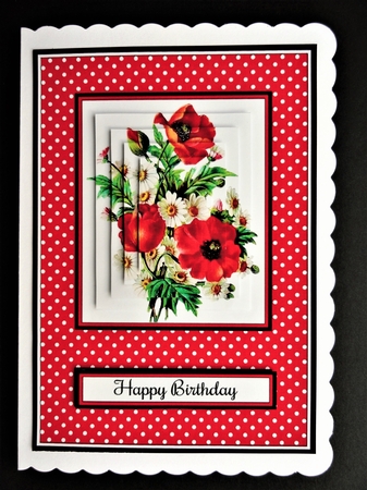Lovely Vintage Poppies Pyramid Card Topper by Valerie Spowart