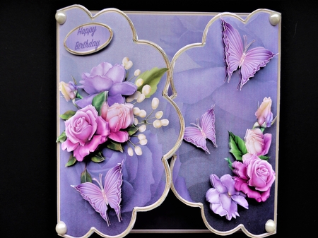 Rose Cluster - Scallop Gatefold Card Mini Kit by Valerie Spowart