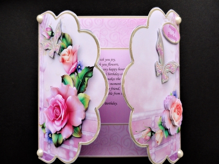 Spring Roses - Scallop Gatefold Card Mini Kit by Valerie Spowart