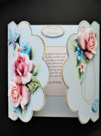 Summer Roses - Scallop Gatefold Card Mini Kit by Valerie Spowart