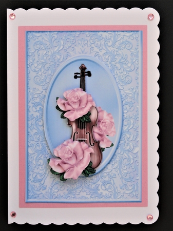 violin and roses step by step  by Valerie Spowart