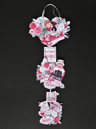 Sealed with a Kiss Valentine Hanging Hearts Trio by Valerie Spowart