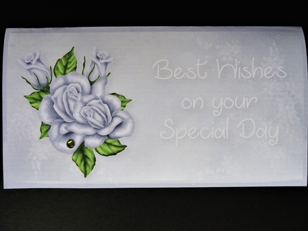 Silver Wedding Rose Money/Gift/Voucher Wallet/Pocket/Envelope by Valerie Spowart