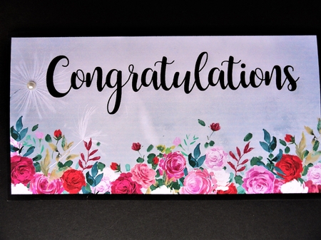 Pretty Rose Money/Gift/Voucher Wallet/Pocket/Envelope - Congratulations by Valerie Spowart