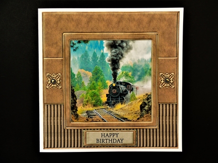 Steam Train 7 X 7 Quick Card Topper by Valerie Spowart