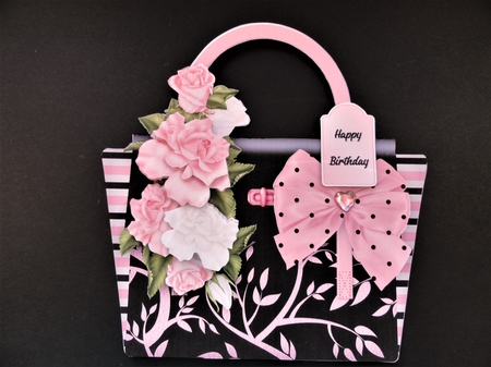 Pink and Cream Roses - Bag Card Mini Kit by Valerie Spowart