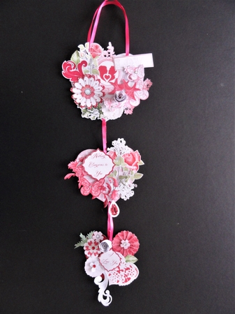 Romantique Hanging Hearts Trio by Valerie Spowart