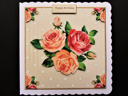 4 Vintage Roses Card Toppers by Valerie Spowart