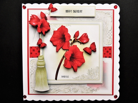 Amaryllis 7x7 Card Front Kit by Valerie Spowart