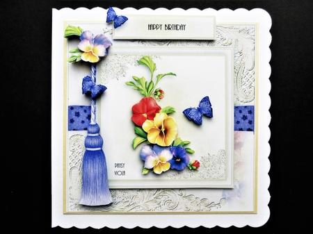 Pansy 7x7 Card Front Kit by Valerie Spowart