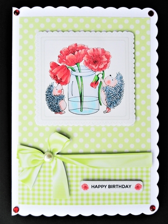 Hedgehogs Birthday or Get Well - 5 X 7 Topper by Valerie Spowart