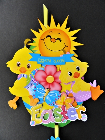 Little Chickadees - Hanging Easter Eggs Trio by Valerie Spowart