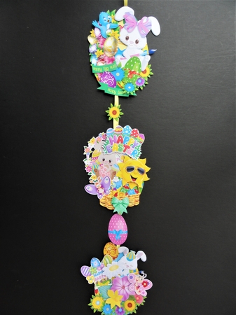 Bunny Hop - Hanging Easter Eggs Trio by Valerie Spowart