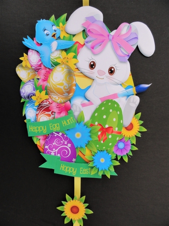 Bunny Hop - Hanging Easter Eggs Trio by Valerie Spowart