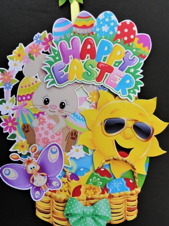 Bunny Hop - Hanging Easter Eggs Trio by Valerie Spowart