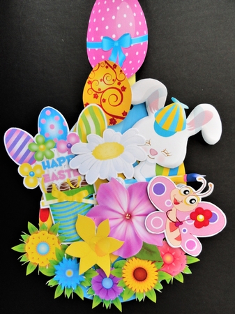 Bunny Hop - Hanging Easter Eggs Trio by Valerie Spowart