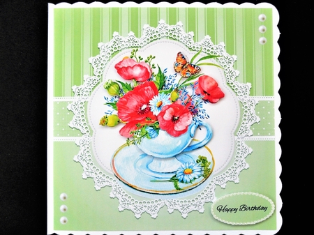 Lovely Watercolor Teacup Topper (Green) by Valerie Spowart