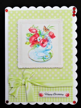 Lovely Poppies In A Teacup by Valerie Spowart