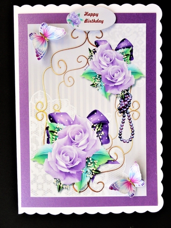 Wonderful Lilac Roses & Butterflies Mini Kit by Valerie Spowart