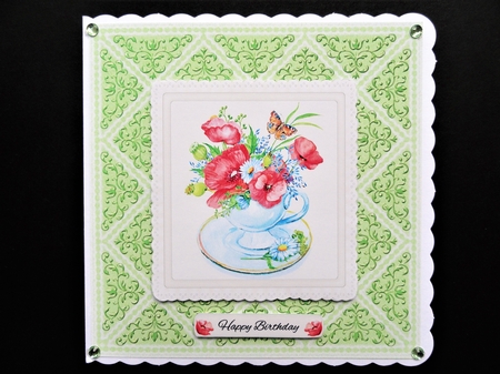 Lovely Watercolor Poppies In A Teacup by Valerie Spowart