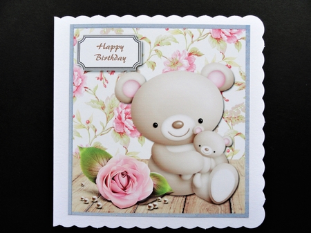 Simple bear with rose by Valerie Spowart
