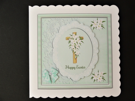 Cross & Lilies Easter Card by Valerie Spowart