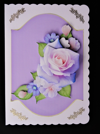 Sorbet Shaped Mat with Gold Edge 5x7 by Valerie Spowart