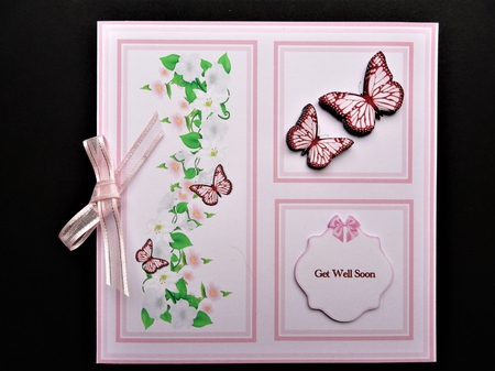 Pink floral 8 x 8 quick card front. by Valerie Spowart