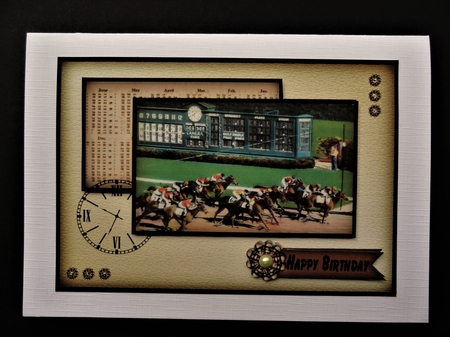 Horse Racing A4 by Valerie Spowart