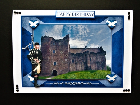 SCOTTISH CASTLE & PIPER  by Valerie Spowart