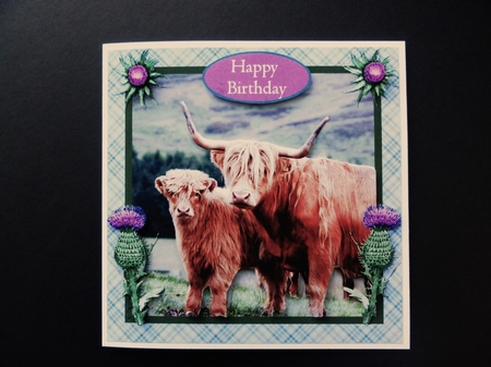 HIGHLAND COWS - QUICK CARD SHEET by Valerie Spowart