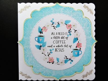 Calm Damask Gold Edged Shaped Topper 2 by Valerie Spowart