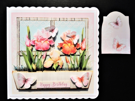 Flower Window Spring Iris Lillie Card Kit 1418 by Valerie Spowart