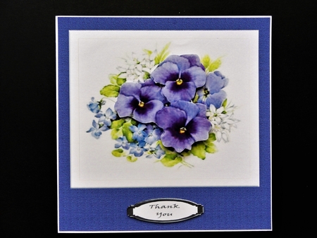 Blue Pansies Quick Card 7x7 by Valerie Spowart