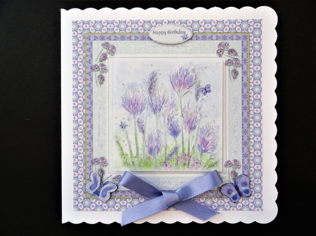 BUTTERFLY HERB GARDEN: 7x7 Quick Card Front with Decoupage, 6 Sentiment Tags & Commercial Use by Valerie Spowart