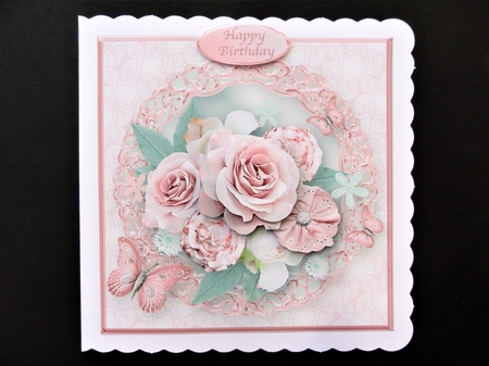 Vintage Posy Decoupage Card Front by Valerie Spowart