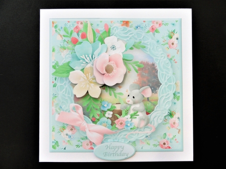 Little Mouse Decoupage Card Front by Valerie Spowart