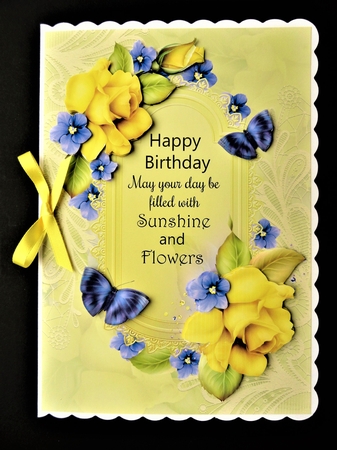 Yelow Roses & Violets A5 by Valerie Spowart