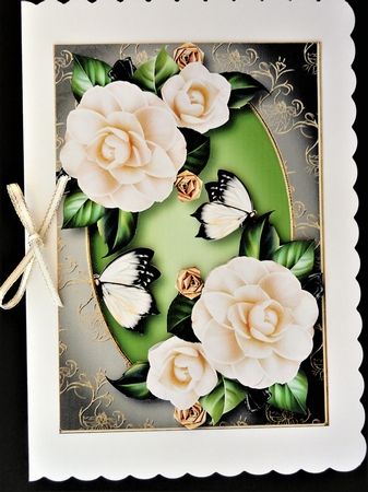 Beautiful White Camelias A5 by Valerie Spowart