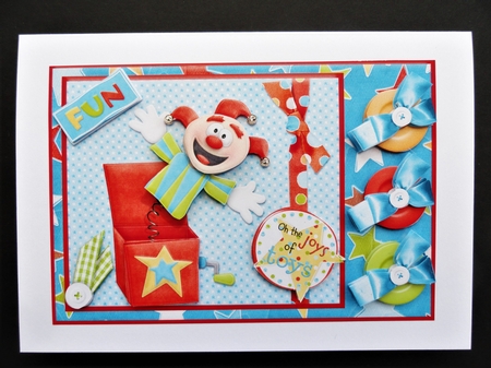Oh the Joys of Toys Fun Jack-in-a-box Quick card front by Valerie Spowart