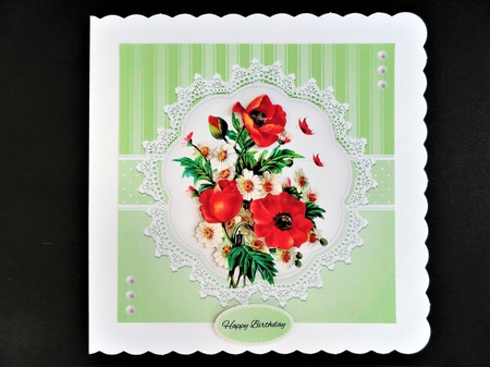 Lovely Vintage Poppies 6 X 6 Topper  by Valerie Spowart