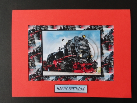 Steam Train Oval Pyramid Topper by Valerie Spowart