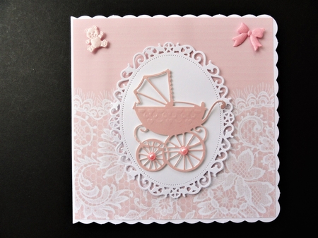 Macaroon Large Lace Border Background by Valerie Spowart