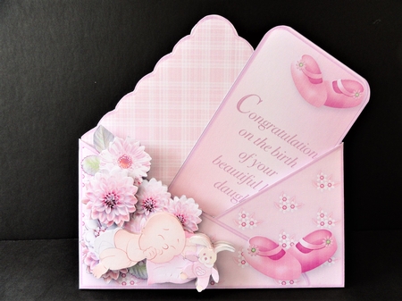 Little Baby Girl - Stand-up Envelope Card Mini Kit by Valerie Spowart
