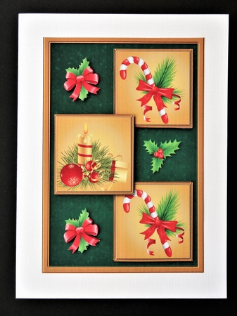 Christmas decoration three squared quick card by Valerie Spowart