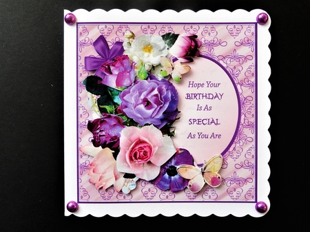 Purple Floral Birthday by Valerie Spowart