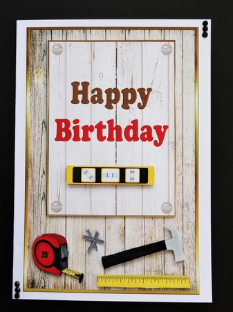 Wood Panel Happy Birthday Topper by Valerie Spowart