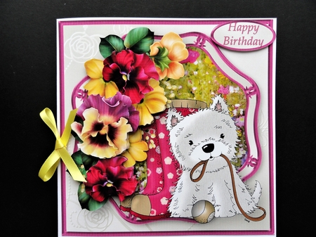 Time for Walkies - Decoupage Card Mini Kit by Valerie Spowart